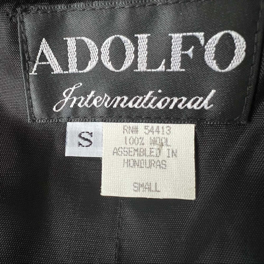 Adolfo International Vintage Wool Black and White Geometric Vest - Picture 8 of 15